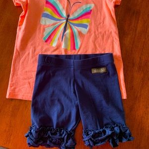 Matilda Jane Shorties. Navy blue size 4 and shirt